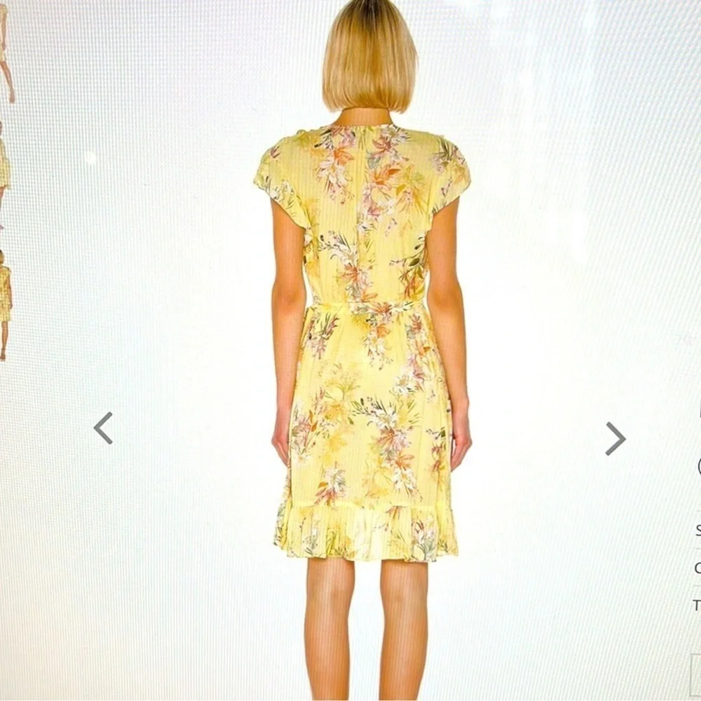 RAVN x Revolve Yellow Floral Wrap Dress size Small - Picture 3 of 11
